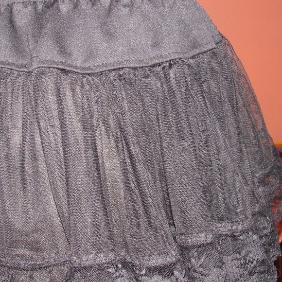🕷️ Vintage Y2K Gothic Petite Short Black Lace Petticoat/Tutu - SJ - Picture 6 of 8
